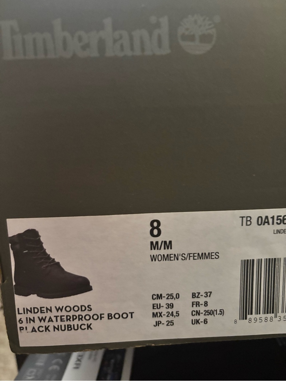Timberland 6-Inch Waterproof Triple Black Nubuck Lug Sole Boots |Womens| Size 8 - Picture 7 of 7